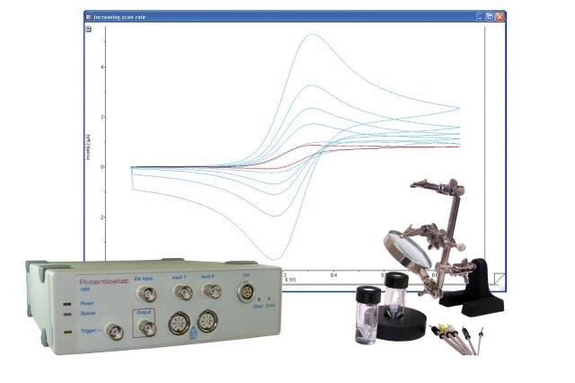 ER461 EChem Startup System potentiostat for electrochemistry and cyclic voltammetry, voltammetric electrodes